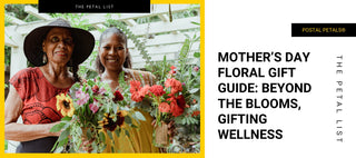 Header for mothers day showing two woman holding flowers