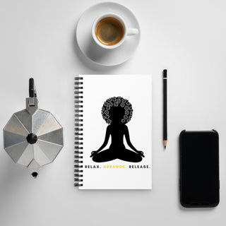 Relax, Arrange, Release spiral notebook